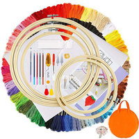 Kits de cerceaux de broderie en bambou, point de croix, bricolage, broderie à la main, ensemble d'aiguilles, Kit de broderie