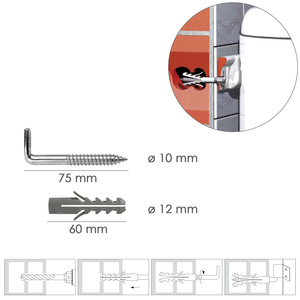 Kit sanitario con tassello di espansione O/ 12 x 60 mm. Scaldabagni / Thermos - Product Image 2