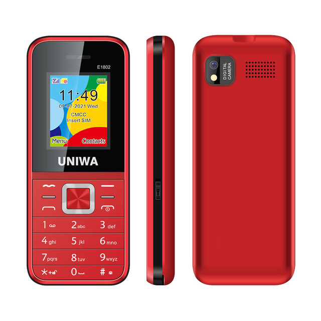 Factory Wholesale 1800mAh UNIWA E1802 Feature Phone Unlocked GSM Keypad Phones Senior Old Phones with Keyboards