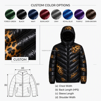 Doudoune à capuche imprimé léopard, effet dégradé, matelassée, avec fermeture éclair, design classique, athleisure, tendance