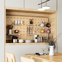 Organisateur mural nordique DIY avec crochets, kit d'organisation en plastique pour accessoires de cuisine et rangement