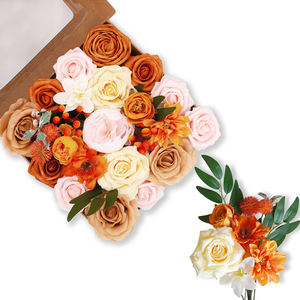 Soie artificielle fleurs simulées boîte-cadeau fête de <span class=keywords><strong>mariage</strong></span> bricolage décoration de la maison Bouquet proposition vraie touche mariée tenant des fleurs - Product Image 4