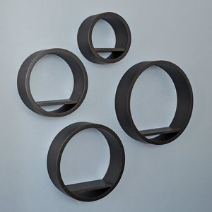 Kệ nổi hiện đại bằng gỗ tròn trang trí hiển thị Kệ tường Bộ 4 - Product Image 6