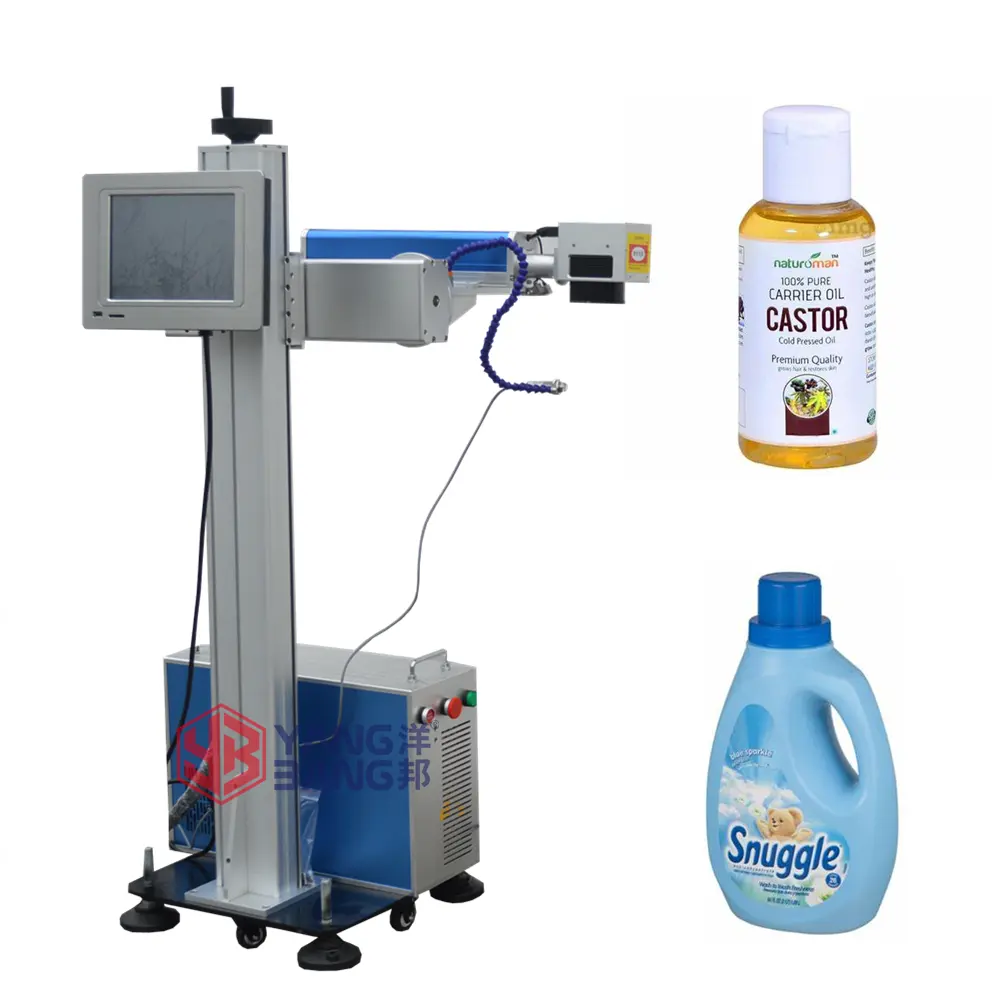 Máquina de marcação a laser de fibra voadora, alta qualidade, 30w, impressora de tinto para tubo pe, cabo de pvc, garrafa de plástico