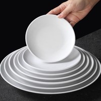 Assiettes de table en mélamine rondes blanches pour la restauration en gros