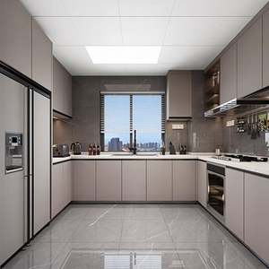 Muebles de Cocina con Estructura de Tablero de Partículas, Diseño Personalizado, Listos para Armar, con Iluminación LED Integrada - Product Image 4