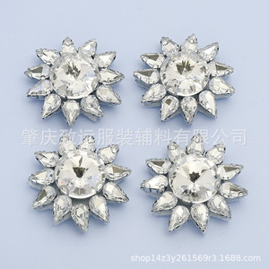 คริสตัลรูปดอกไม้ประดับเพชรเทียมขนาด 30 มม. อุปกรณ์ตกแต่งเครื่องประดับ DIY สำหรับเสื้อผ้า เครื่องประดับผม ต่างหู - Product Image 4