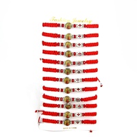 Bracelet en gros de Notre-Dame de Guadalupe rouge, fait main, religieux, catholique, tressé, lot de 12 pièces, bijoux cadeau chrétien