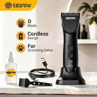 Tondeuse à poils pour chien LILIPRO EagleP Electric D-Blade, silencieuse, rechargeable, tondeuse pour animaux sans fil, kit de toilettage pour chat avec écran LCD