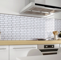 Autocollants muraux de cuisine en PVC, décalcomanies de protection imperméables, art mural amovible pour armoire de cuisine, carrelage