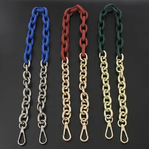 Nolvo World 9 colors 120cm Resin Metal Long Chain In Clasps Rings For Bag Purse Crossbody Bags Shoulder Straps