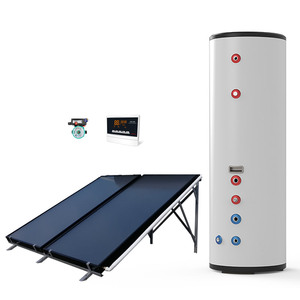 Sistema de Calentador Solar de Agua de Placa Plana de Circuito Abierto Presurizado para Agua Caliente Doméstica, 150-500 Litros - Product Image 1