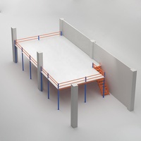 Mezzanine modulaire en acier, protection anticorrosion, rayonnage à palettes, capacité de charge 500 kg/m², structure multi-niveaux démontable, améliore l'efficacité