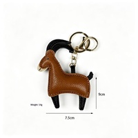 Pendentif Sac Vintage en Cuir Véritable Motif Chèvre, Accessoire de Sac à Dos Personnalisé avec Fermoirs Métalliques