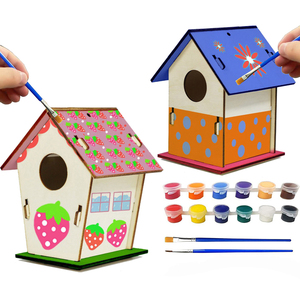 DIY kuş besleyici seti DIY ahşap sanat el sanatları DIY kuş evi seti çocuklar - Product Image 1