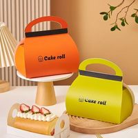 Rouleau à Gâteau Personnalisé Mousse Gâteau Tranche Vert Orange Swisse Rouleau Boîte D'emballage