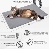 Tapis chauffant électrique pour animaux de compagnie en PVC écologique de haute qualité et sûr, 30 watts, AC120V, pour chiens et chats