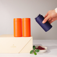 Bouteille en verre ronde droite de 180 ml pour suppléments, avec couvercle à vis, pour capsules de vitamines, poudre de protéines, et coffret cadeau – Couleurs personnalisables