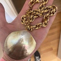 Collier pendentif coquillage MECYLIFE, coquille de palourde naturelle surdimensionnée, esthétique sirène, bijou de luxe personnalisé pour la plage et la danse