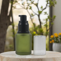Fuyun Haute Qualité 15ml 30ml 60ml 125ml 200ml Couleur Verte Verre Dépoli Cosmétique Vide Lotion Bouteille en Verre pour Soins de la Peau