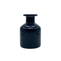 Bouteilles de diffuseur de parfum en verre mat noir R03 au prix d'usine avec bouchon en liège, accessoires de parfum pour la décoration de la maison