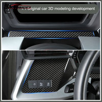 Pour Audi A3 S3 RS3 8Y 8.5Y 2020-2026, 4 pièces, uniquement pour conduite à gauche, garniture de tableau de bord en fibre de carbone véritable, accessoires de panneau intérieur à coller