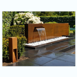 Fontaine d'eau <span class=keywords><strong>en</strong></span> acier Corten rideau <span class=keywords><strong>de</strong></span> pluie extérieur pour <span class=keywords><strong>jardin</strong></span> petite arrière-cour maison dispositif d'eau - Product Image 1