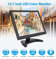 Moniteur LCD carré de 12 pouces pour HDMI CCTV TFT LED, montage sur panneau pour TV de voiture, moniteurs Raspberry Pi avec haut-parleur intégré pour ordinateur de bureau