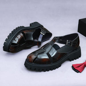 Sandales d'été classiques pour hommes en cuir de vache véritable à bout fermé, antidérapantes, avec bride à boucle et semelle en caoutchouc, idéales pour la conduite et les affaires. - Product Image 4