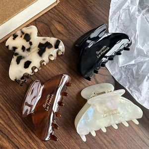 Pinza de Pelo Francesa Simple con Textura de Acetato para Mujer, Accesorios para el Cabello, Pinzas de Pelo de Tamaño Mediano - Product Image 1