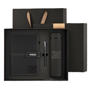 Custom Logo Embossed Leather <b>Notebook</b> Stainless Steel Tumbler USB Personalization Premium Corporate Gift <b>Set</b> - Product Image 2