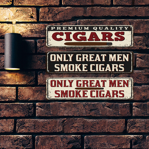 Letrero Metálico Retro de Primera Calidad con Diseño de Cigarros, <span class=keywords><strong>Solo</strong></span> los Hombres Grandes Fuman Cigarros, Decoración para Cuarto de Hombre, Bar, Placa Decorativa de Pared - Product Image 3