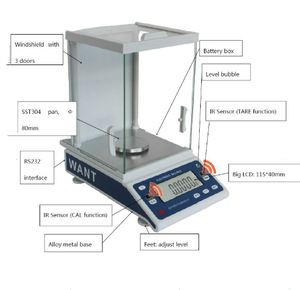 Balanza Analítica Digital de Precisión Química de 320g 100g 200g 0.1mg, Balanza de Pesaje de Plataforma Única Sensible de 0.0001g con Impresora - Product Image 5