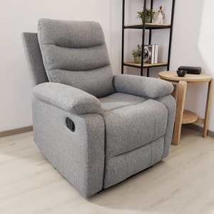 Fauteuil de salon fonctionnel en tissu <span class=keywords><strong>gris</strong></span> <span class=keywords><strong>clair</strong></span> avec fonction inclinable, fauteuil de <span class=keywords><strong>d</strong></span>étente ergonomique pour salon, grossiste - Product Image 2