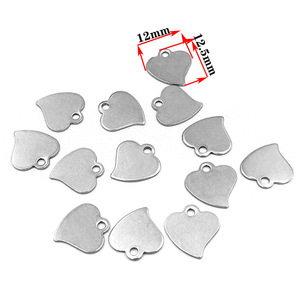Pendentifs en forme de cœur en acier inoxydable, surface lisse de 20mm, pour la fabrication de bijoux, colliers, bracelets, accessoires, vente en gros en vrac - Product Image 5