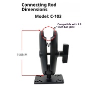 Support de fixation robuste pour caméra d'action, tablette industrielle, voiture, tablette, ordinateur portable, compatible avec rotule de 1,5 pouce, tige de connexion de 15 cm