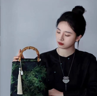 2024 nouveau chinois Original grande capacité parfumé nuage fil Style rétro Hanfu Qipao sac à main poignée en bambou nouvelle génération