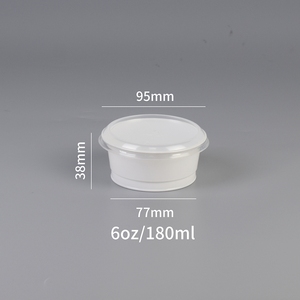 Pot en plastique PP blanc <span class=keywords><strong>de</strong></span> 150 ml (150 g, 6 oz) pour yaourt, gelée, pouding, avec couvercle en aluminium, impression personnalisée - Product Image 1