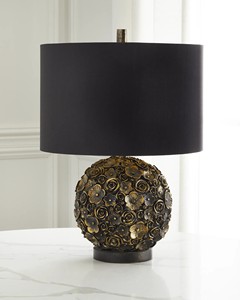 Midcentury Modern Bone Inlay Table Lamp <b>Battery</b>-Powered Room Decor Desk Bedside Wedding Gift Home Decorative Bone Table Lamps - Product Image 4