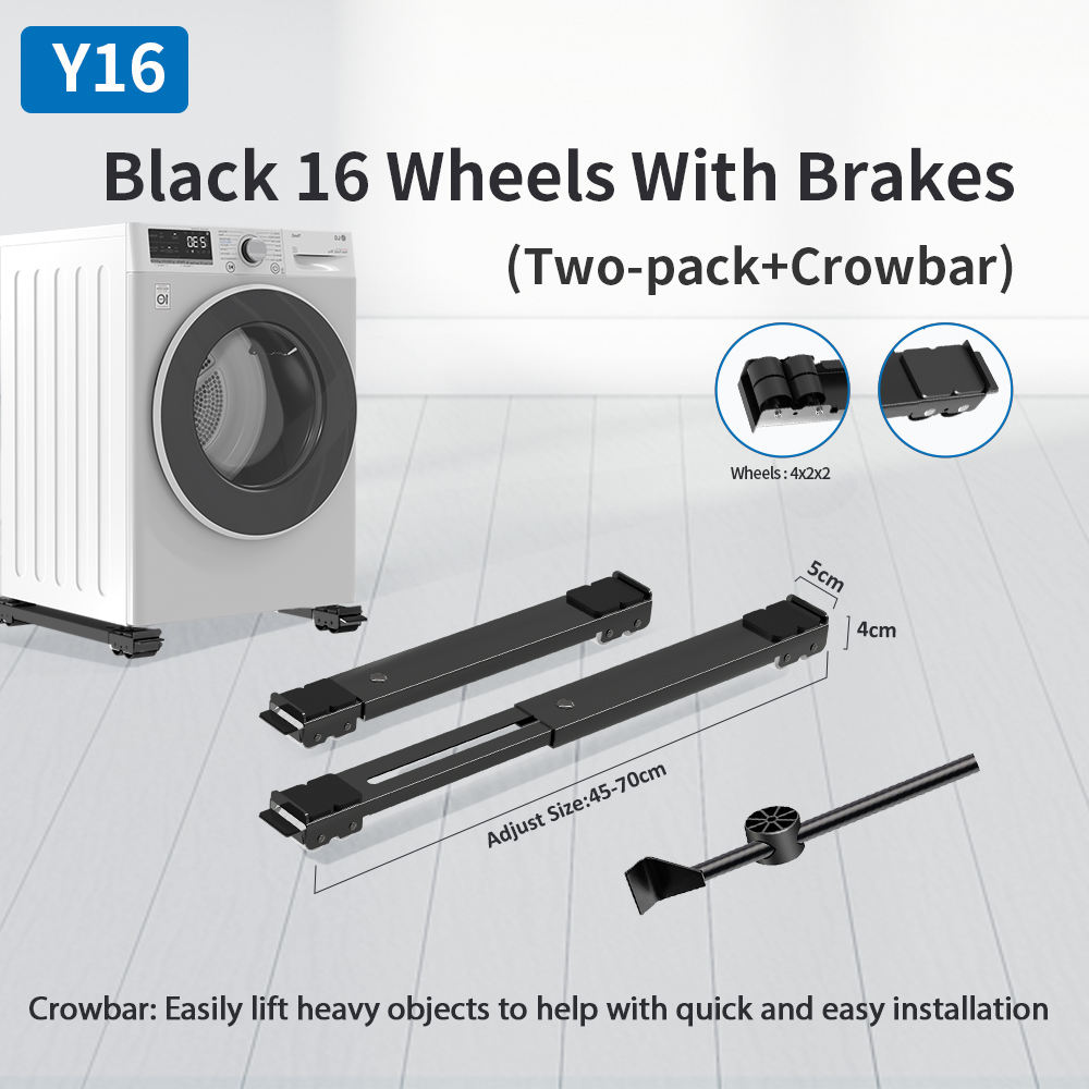 Black 16 wheels with brakes(two-pack+crowbar)