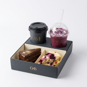 กล่องใส่แก้วกาแฟแบบพกพา ดีไซน์สองช่อง รุ่นใหม่ สำหรับร้านกาแฟอาหรับ พร้อมกล่องกระดาษใส่ขนม ชุดคอมโบเครื่องดื่มและของหวาน - Product Image 3