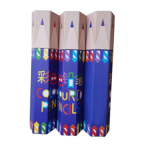 Lot de 12 crayons de dessin en bois aux couleurs vives, forme hexagonale, dans un tube cadeau, ensemble de crayons de couleur personnalisés de 7 pouces pour enfants - Product Image 2