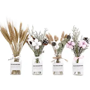 Conjunto de vasos de flores secas estilo, adereços de fotos, decoração de casa, buquê floral, presente de férias, aprovação direta de fábrica