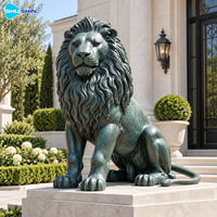 Sculpture de lion en bronze régale, moulée à la cire perdue, statue animale durable, décoration d'entrée pour villa, place, cour, jardin, aménagement paysager