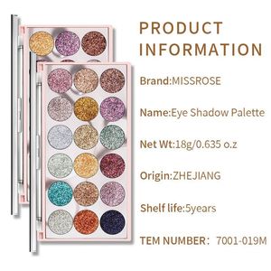 Paleta <span class=keywords><strong>de</strong></span> Sombras <span class=keywords><strong>de</strong></span> Ojos MISS ROSE, 18 Colores Brillantes e Impermeables, Maquillaje <span class=keywords><strong>de</strong></span> Ojos con Brillo para Discoteca y Escenario - Product Image 3