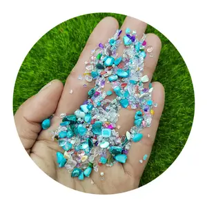 Perles acryliques en pierre précieuse de forme irrégulière colorée, mélange de tailles pour Nail Art, artisanat de remplissage de Slime