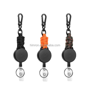 Porte-clés rétractable de haute qualité pour l'extérieur, porte-badge rétractable <span class=keywords><strong>Yoyo</strong></span> avec mousqueton en paracorde tressé - Product Image 3