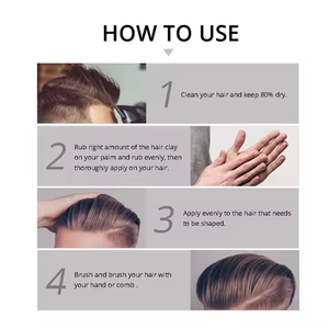 Cire coiffante professionnelle pour hommes, pâte définissante, argile coiffante, pommade coiffante pour salon de barbier, marque privée - Product Image 6