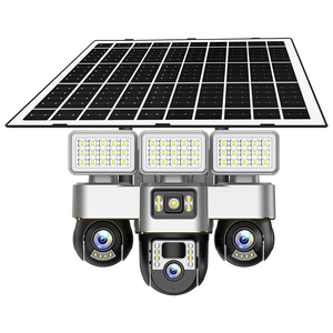 V380 Pro 6MP ba ống kính năng lượng mặt trời Powered an ninh CCTV máy ảnh ngoài trời năng lượng mặt trời 4G Đèn pha máy ảnh 3 ống kính năng lượng mặt trời <span class=keywords><strong>Camera</strong></span> giám sát - Product Image 1