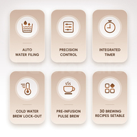 Cafetera Industrial para Café Térmico, Café Americano por Goteo, Filtro de Café, Cafeteras Comerciales con Pantalla a Color